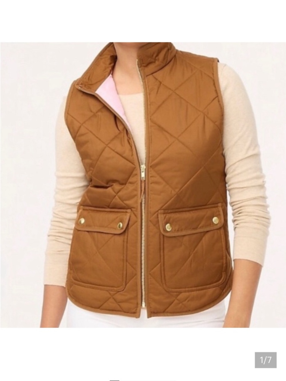 J. Crew Rust Quilted Puffer Vest- size small